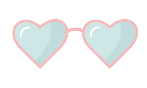 Cute glasses in the form of hearts. Stock Illustration