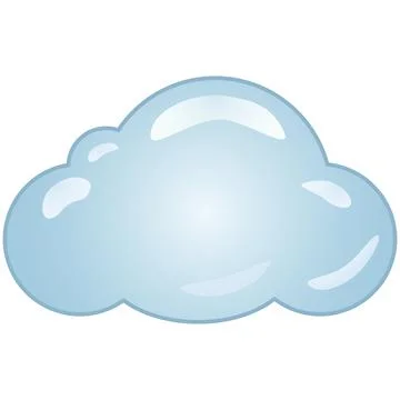 Cute glossy blue cloud gummy jelly candy shiny 3d sticker. Stock Illustration