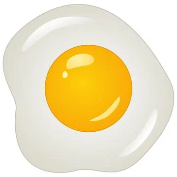 Cute glossy fried egg gummy jelly candy shiny sticker. Stockillustratie