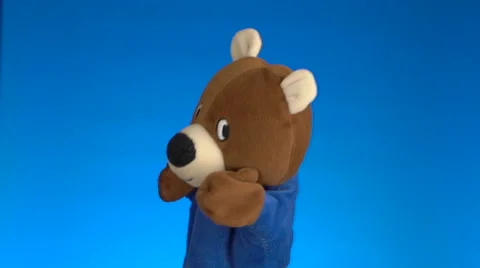 Cute glove puppet teddy bear Stock Footage 61451431