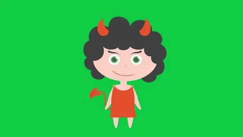 A cute glowing character on a green screen for innocence. Stock Footage 299045752