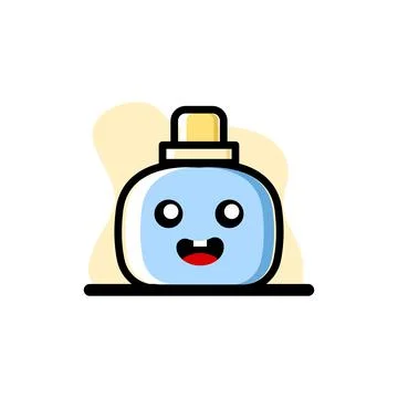 Cute Glue Bottle Vector Illustration Character Design Stock Illustration
