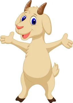 Cute goat cartoon posing Stock Illustration