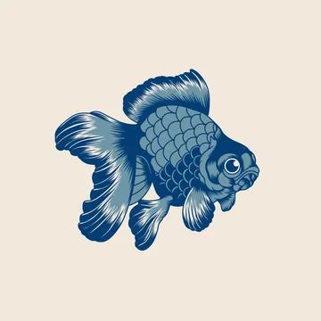 Cute golden fish Stock Illustration