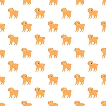 Cute goldendoodle dog seamless pattern illustration design Stock Illustration
