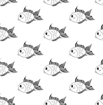 Cute Goldfish on White Background Stock Illustration