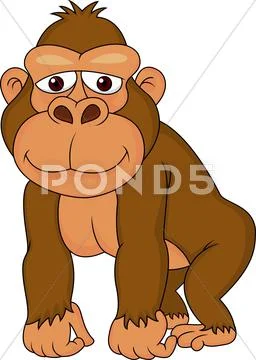Cute gorilla cartoon Stock Illustration