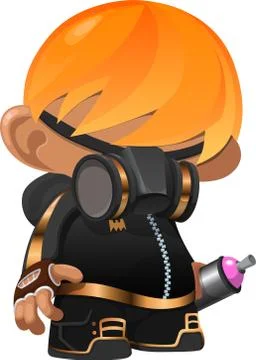 Cute Graffiti Tagger Mascot Stock Illustration