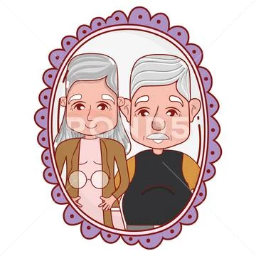 cute grandparents cartoon