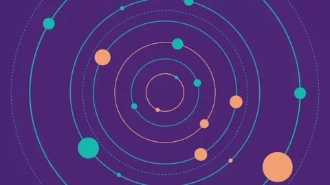 Cute graphics, movement of starry constellations and rotating stars in the outer Stock Footage 259409493