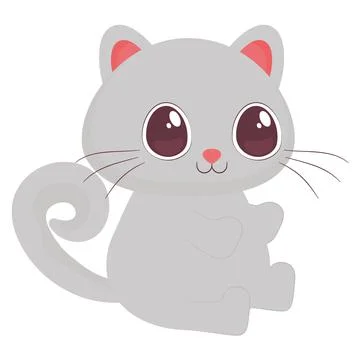 Cute gray cat Illustrazione stock