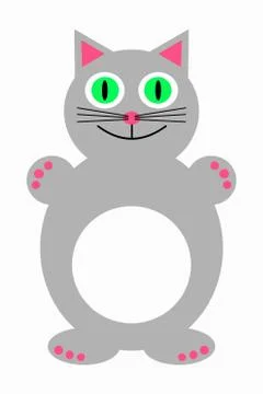 Cute gray cat kitten Stock Illustration