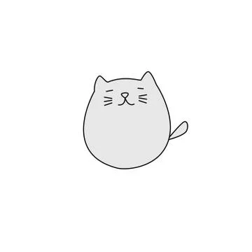 Cute gray cat on a white background Stock Illustration