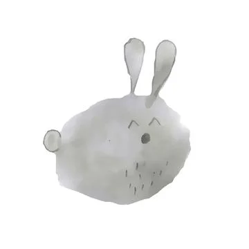 Cute gray Easter bunny on an isolated background. Easter holiday. Stock Illustration