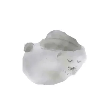 Cute gray Easter bunny on an isolated background. Easter holiday. Stock Illustration