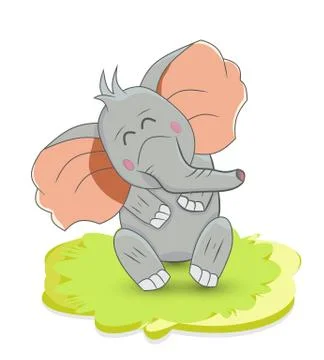 Cute gray elephant Stock Illustration