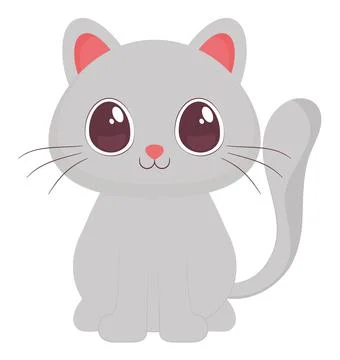 Cute gray kitten Stock Illustration