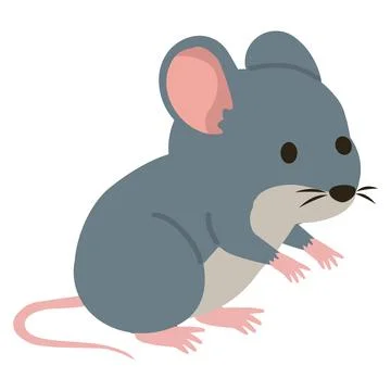 Cute Gray Mouse Illustration Ilustración de archivo