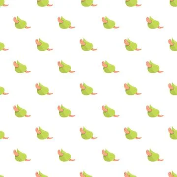 Cute green caterpillar worm leaf pattern for kids Stockillustratie