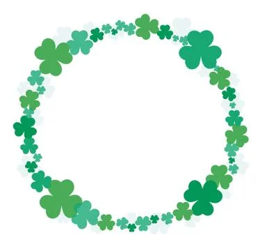 Cute green clover leaf circle background vector Stockillustratie