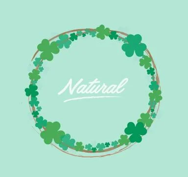 Cute green clover leaf circle background vector Illustrazione stock