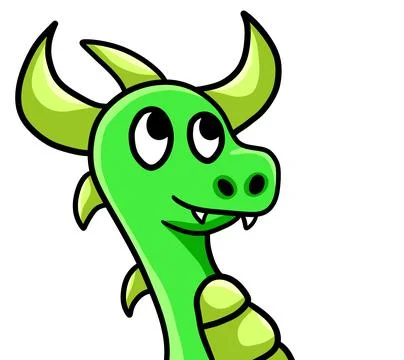 Cute Green Dragon Stock Illustration