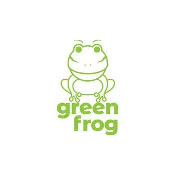 Cute green frog logo design vector graphic symbol icon sign illustration cr.. Illustrazione stock