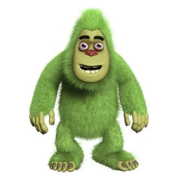 Cute green monster 스톡 일러스트
