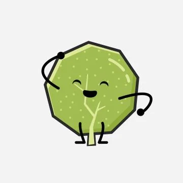 Cute Green Tree Mascot Vector Character in Flat Design Style Stock Illustration