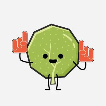 Cute Green Tree Mascot Vector Character in Flat Design Style Stock Illustration