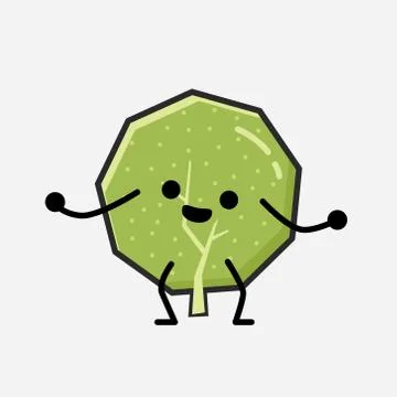 Cute Green Tree Mascot Vector Character in Flat Design Style Stock Illustration