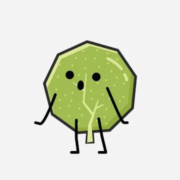 Cute Green Tree Mascot Vector Character in Flat Design Style Stock Illustration