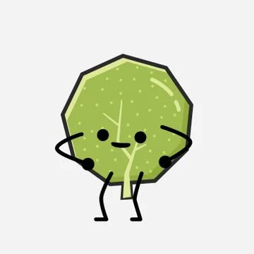 Cute Green Tree Mascot Vector Character in Flat Design Style Stock Illustration
