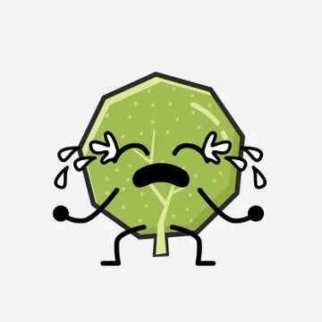 Cute Green Tree Mascot Vector Character in Flat Design Style Stock Illustration