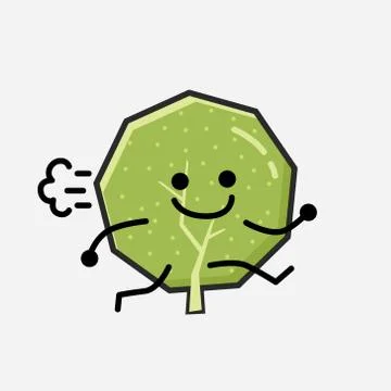 Cute Green Tree Mascot Vector Character in Flat Design Style Illustrazione stock