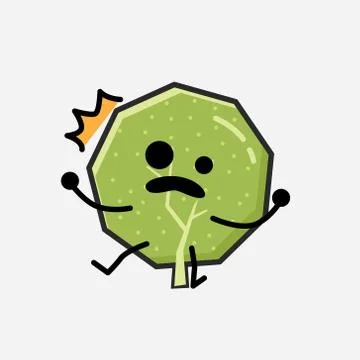 Cute Green Tree Mascot Vector Character in Flat Design Style Stock Illustration