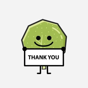 Cute Green Tree Mascot Vector Character in Flat Design Style Stock Illustration