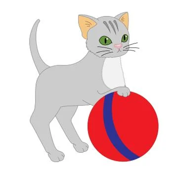 Cute grey kitten 스톡 일러스트