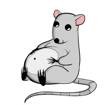 Cute grey mouse. 스톡 일러스트