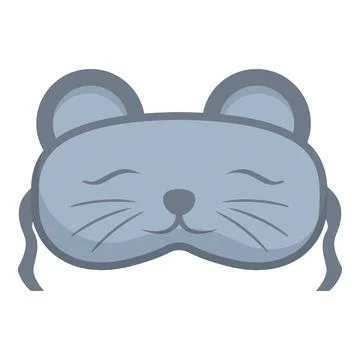 Cute grey mouse sleeping mask with closed eyes for sweet dreams and restful Stock Illustration