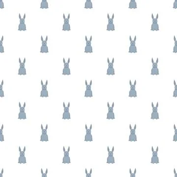 Cute grey rabbit animals seamless repeat pattern background 스톡 일러스트