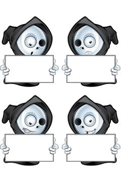 A Cute Grim Reaper Character Stock Illustration
