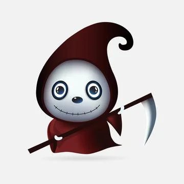Cute grim reaper kids vector. Halloween cartoon costume vector 스톡 일러스트