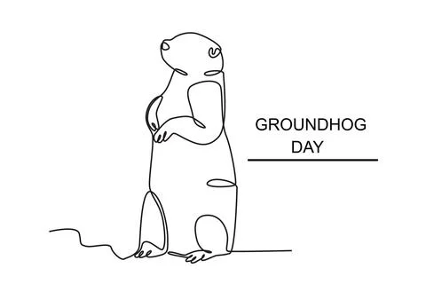 A cute groundhog stands up Stock Illustration