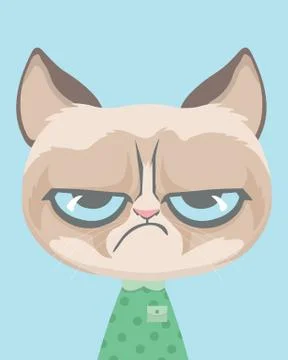 Cute Grumpy cat. Illustrazione stock