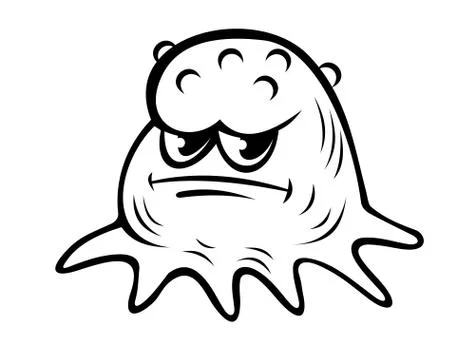 Cute grumpy little monster Stock Illustration