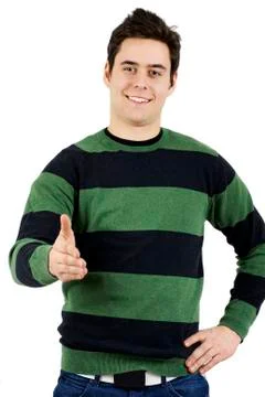 Cute guy handshake Stock Photos