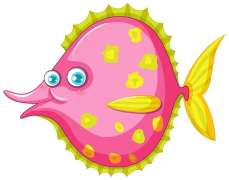 A cute halibut fish on white background Stock Illustration