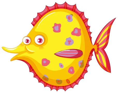 A cute halibut fish on white background Stock Illustration
