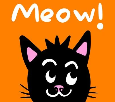 Cute Halloween Cat Background Stock Illustration